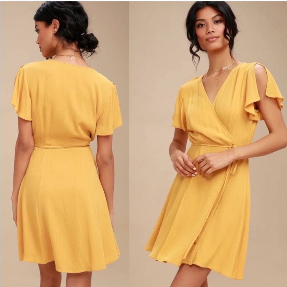 lulus flutter sleeve wrap dress size 1X